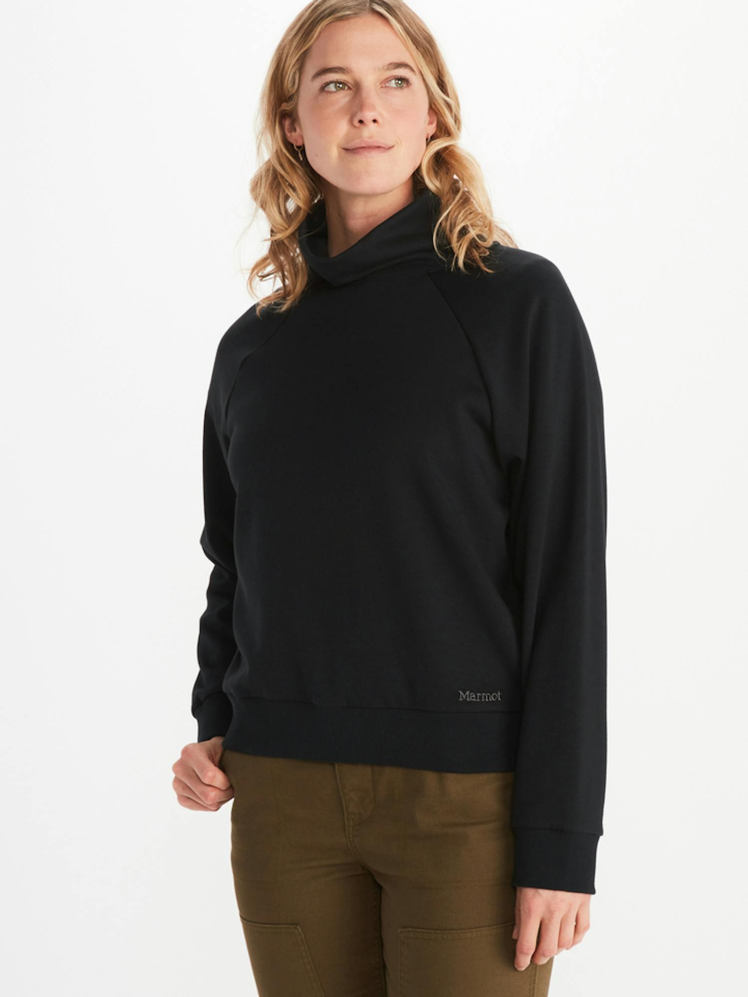 Marmot Women's Rowan Funnel Neck Hoody (2024) in Black Size: XS