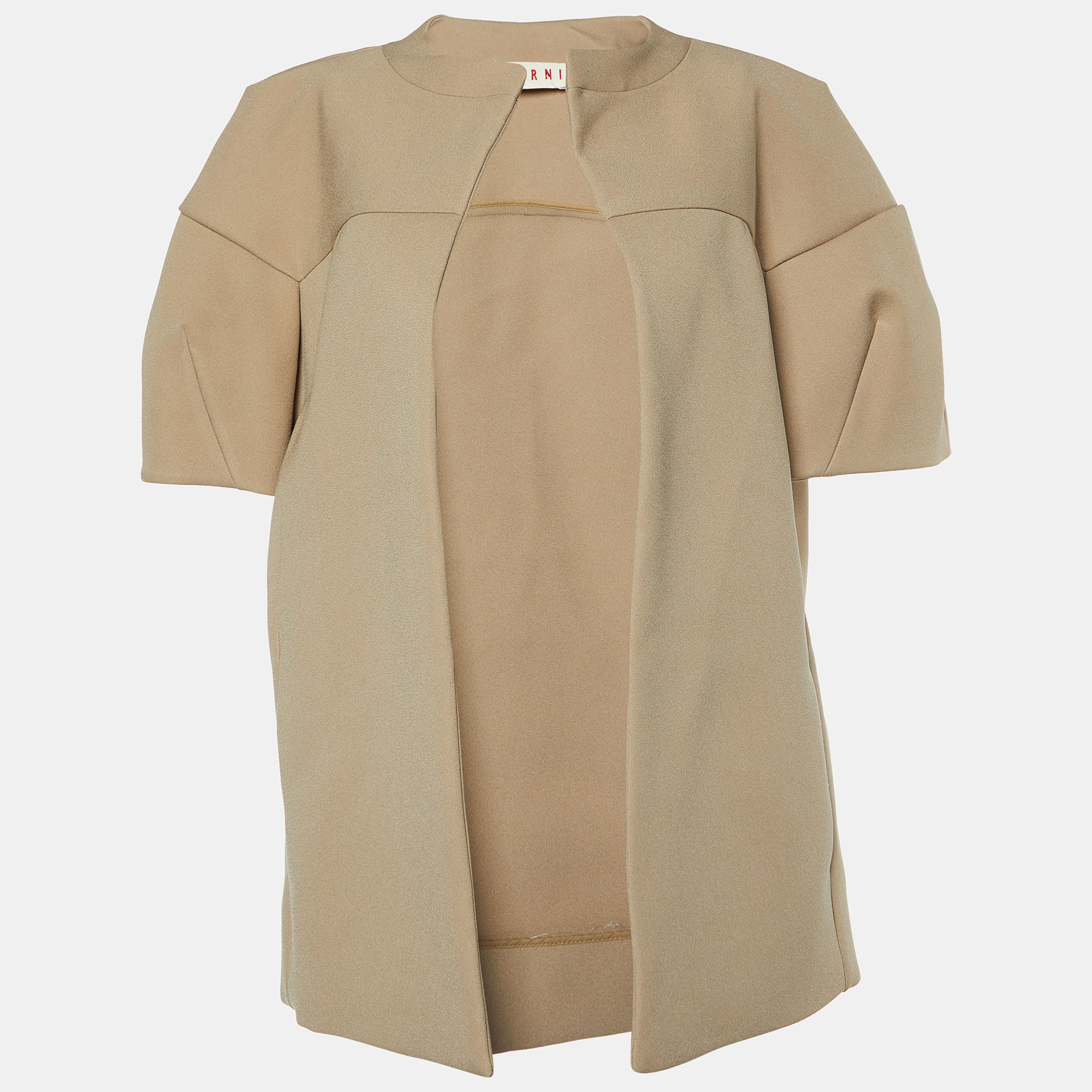 Marni Beige Crepe Open Front Jacket S