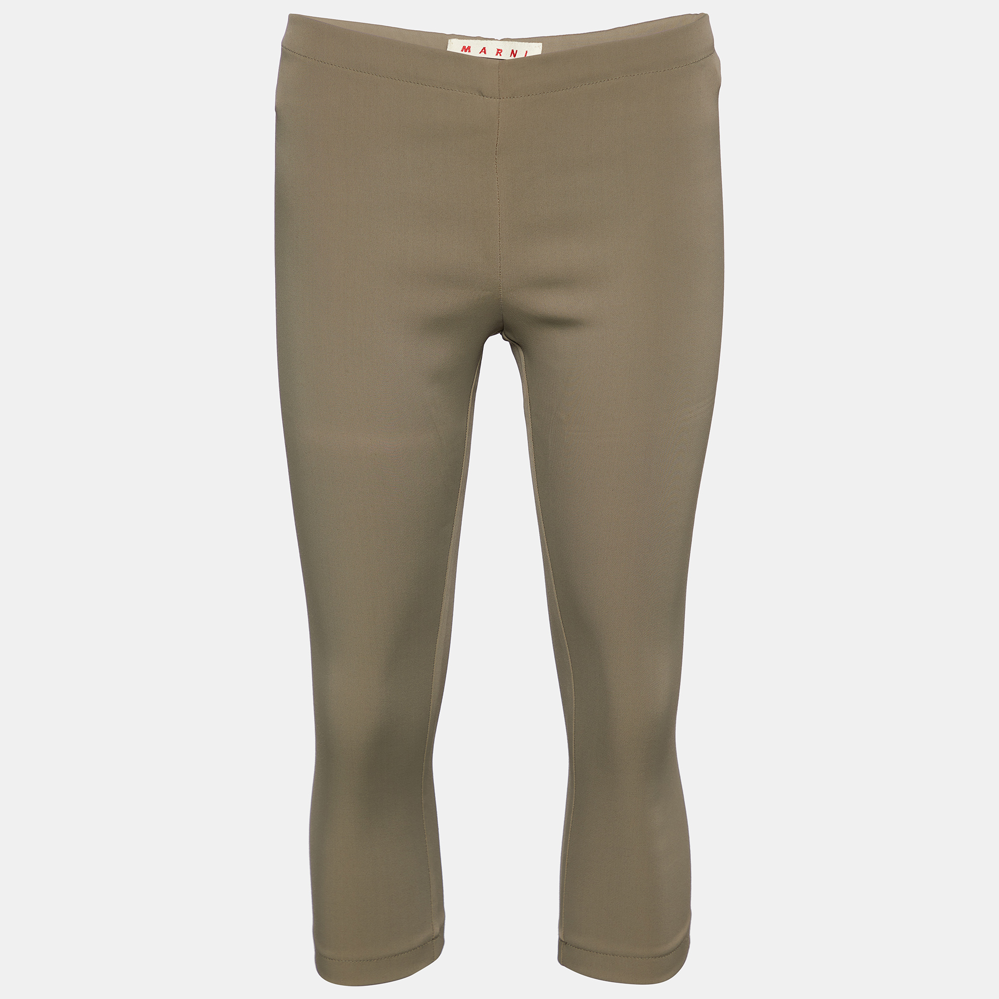 Marni Beige Stretch Cropped Leggings S