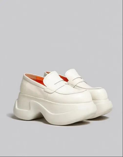 Marni O1W1Db10125 Chunky Loafers In White, Women's (Size 8)