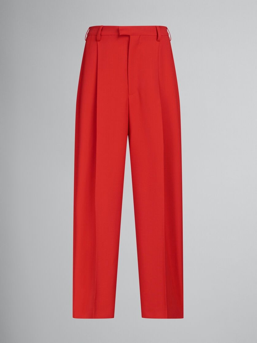 Marni O1W1Db10824 Straight-Leg Pleated Pant In Red, Women's (Size 32)