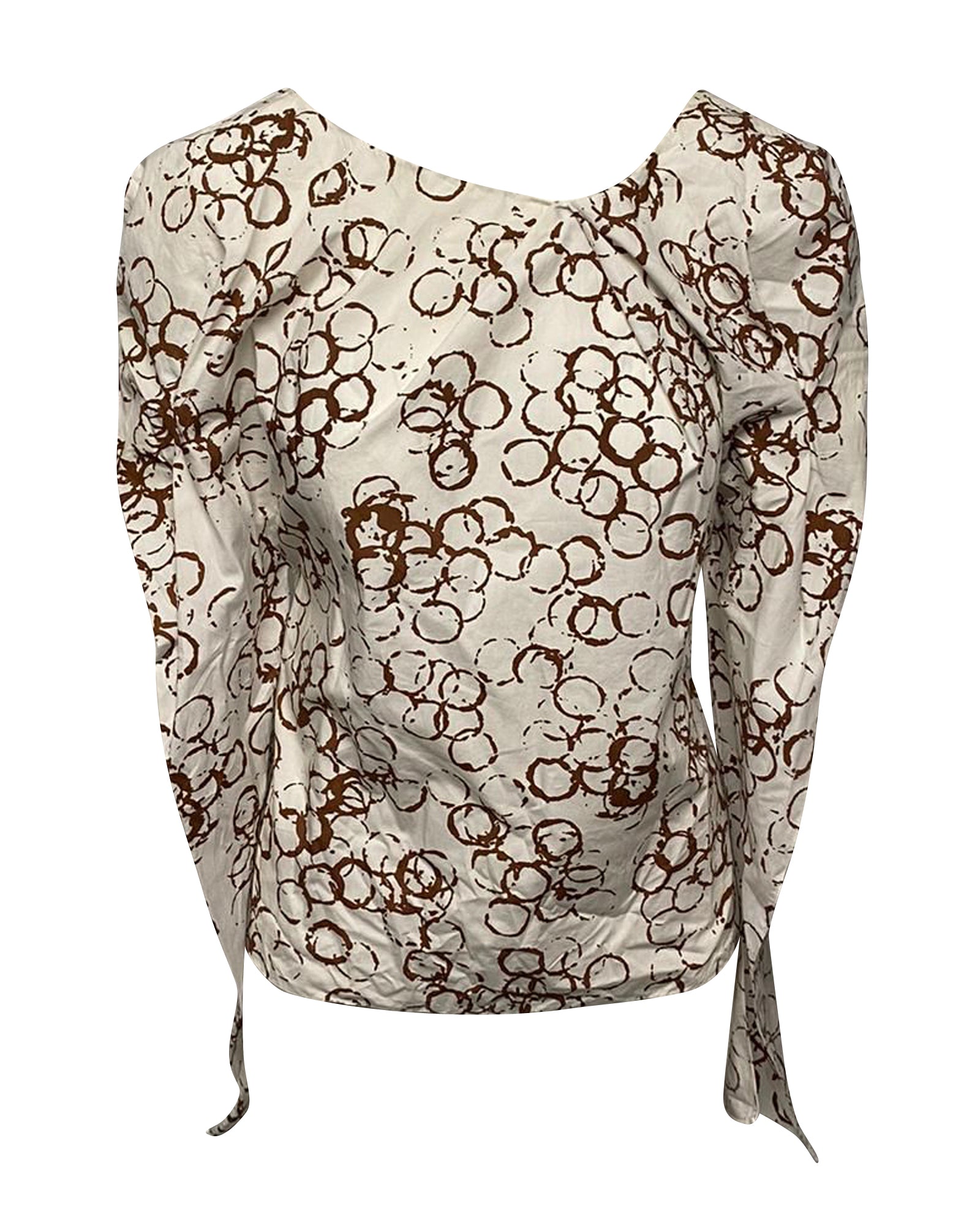 Marni Patterned Blouse in White Cotton