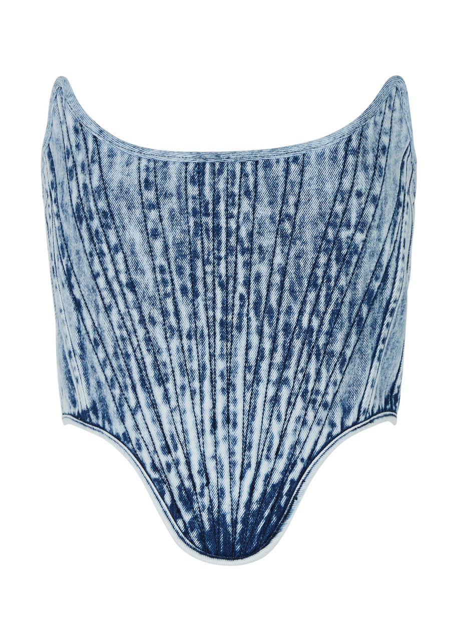 Marques' Almeida Acid-wash Denim Corset top - Blue - 8