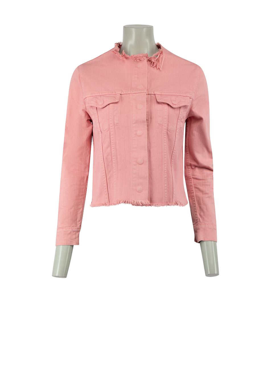 Marques Almeida Pink Frayed Edge Denim Jacket