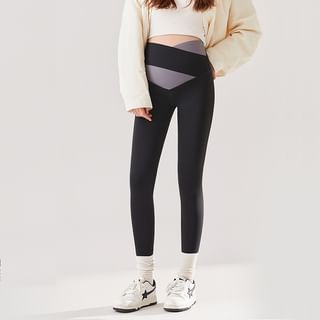 Maternity High Rise Two Tone Leggings