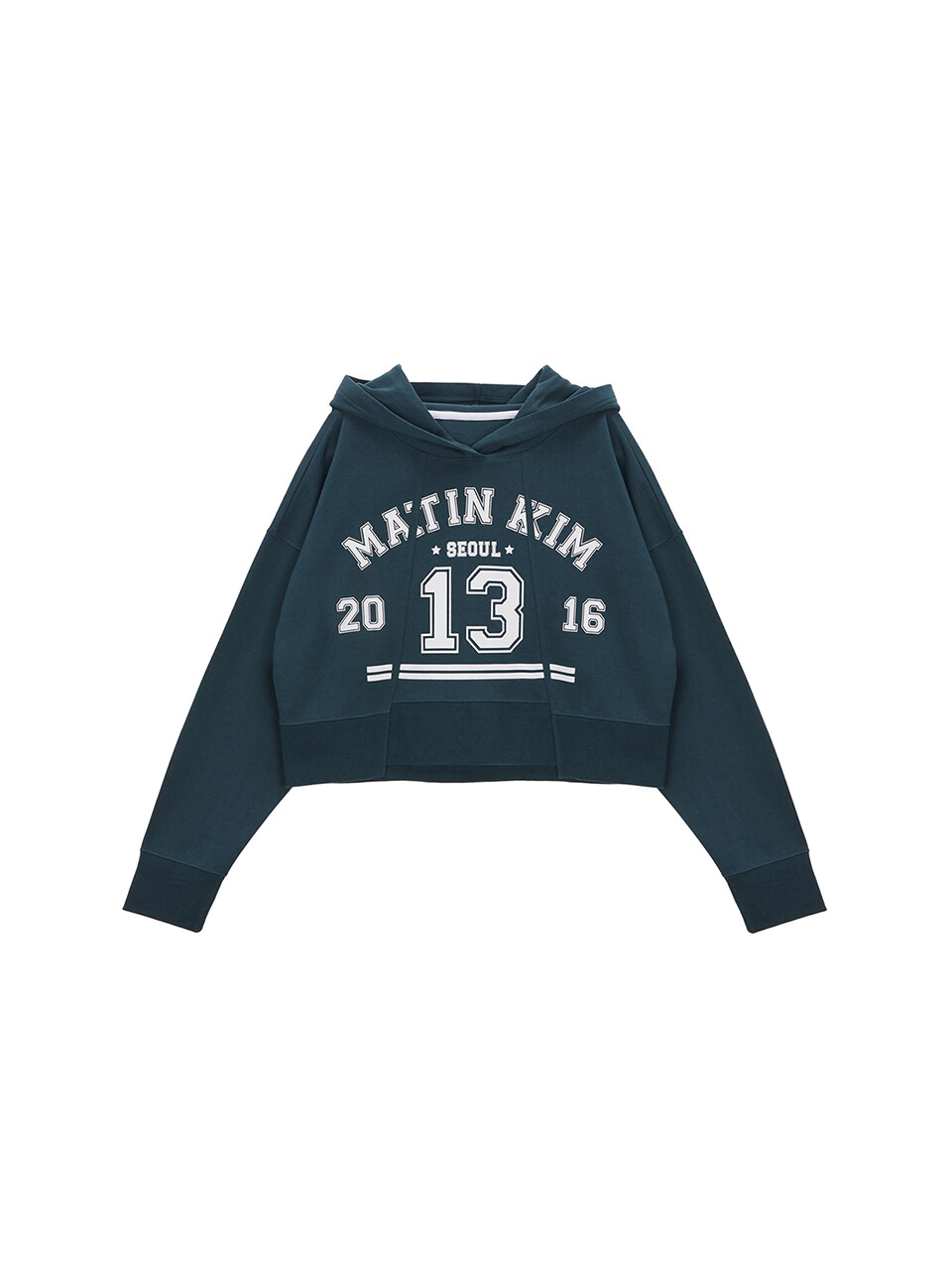 Matin Arch Crop Hoody_Dark Green