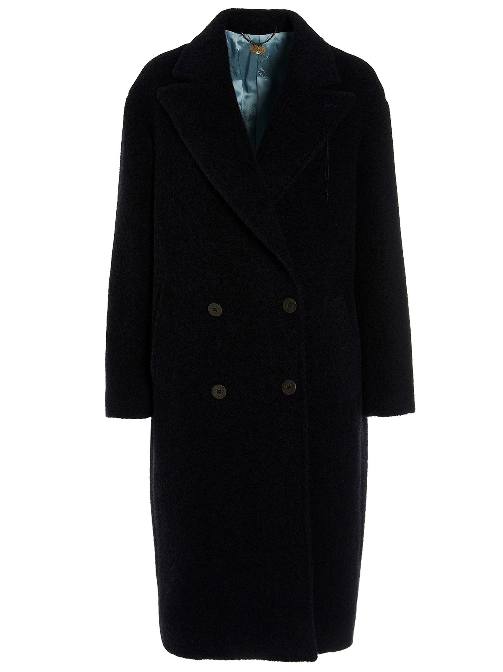 Maurizio Miri Double-Breasted Coat in Blue, Women's (Size XS)