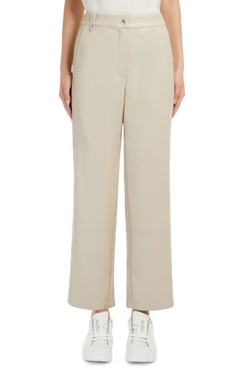 Max Mara Leisure Struzzo Straight Leg Faux Leather Pants in Beige at Nordstrom, Size X-Small