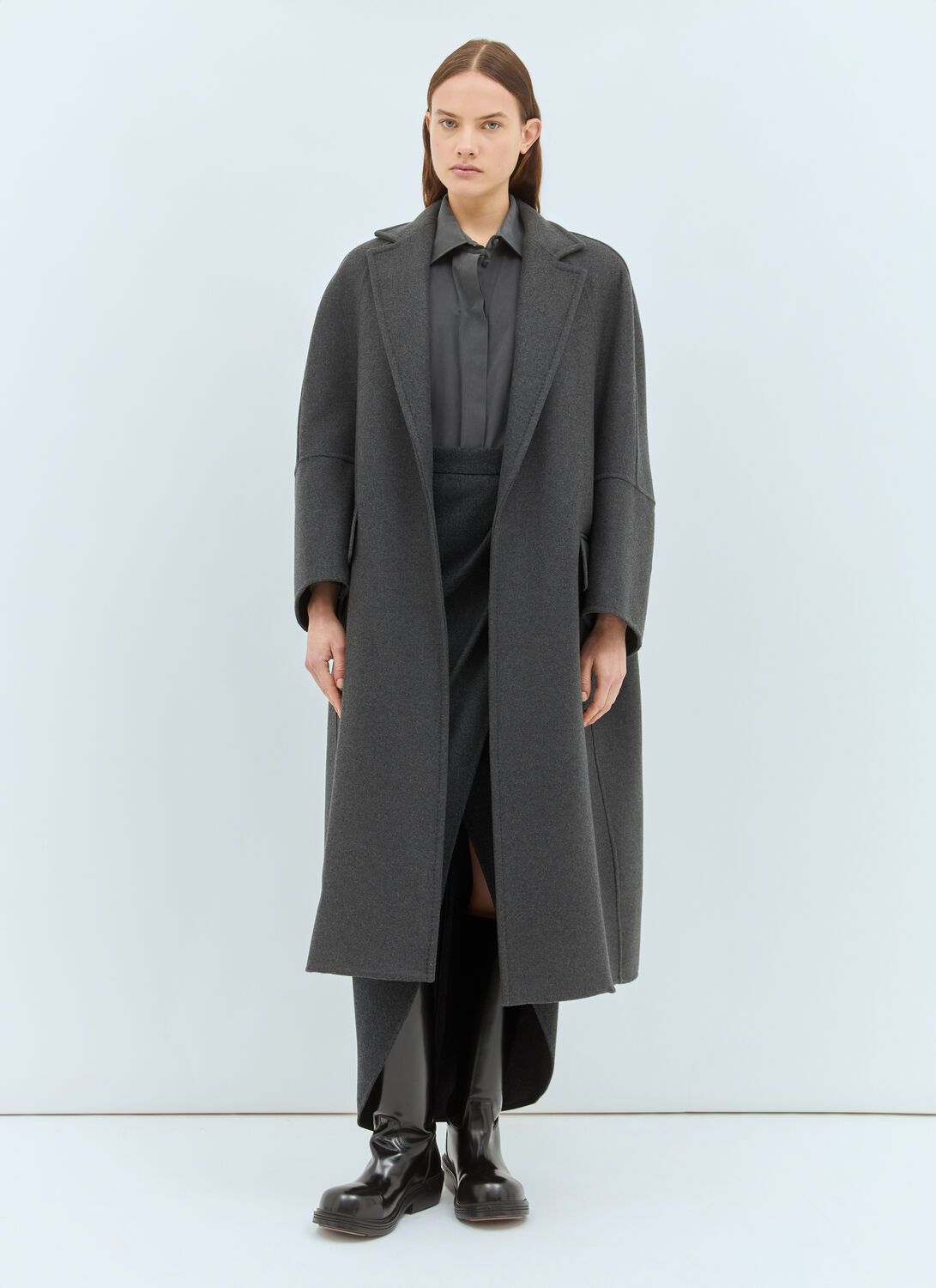 Max Mara Oversized Wool-and-cashmere Coat - Woman Coats Grey It - 42