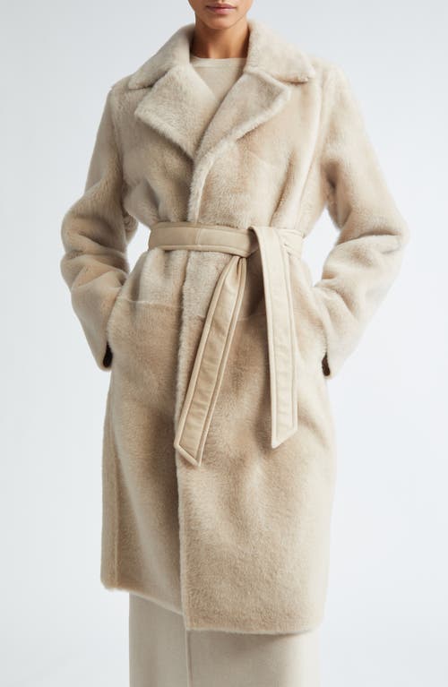 Max Mara Ulzio Belted Camel & Mohair Coat in Sand at Nordstrom, Size 12