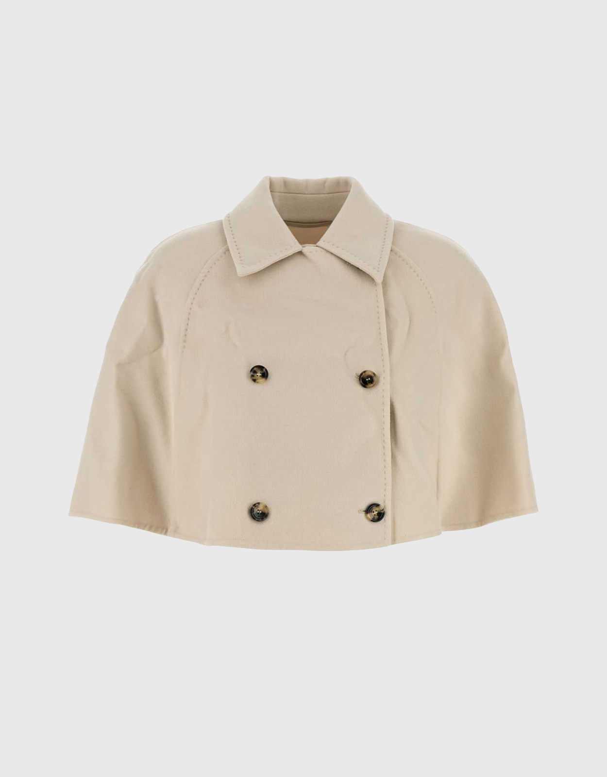 Max Mara Volume Cashmere Wool Double Breasted Cropped Coat - 34