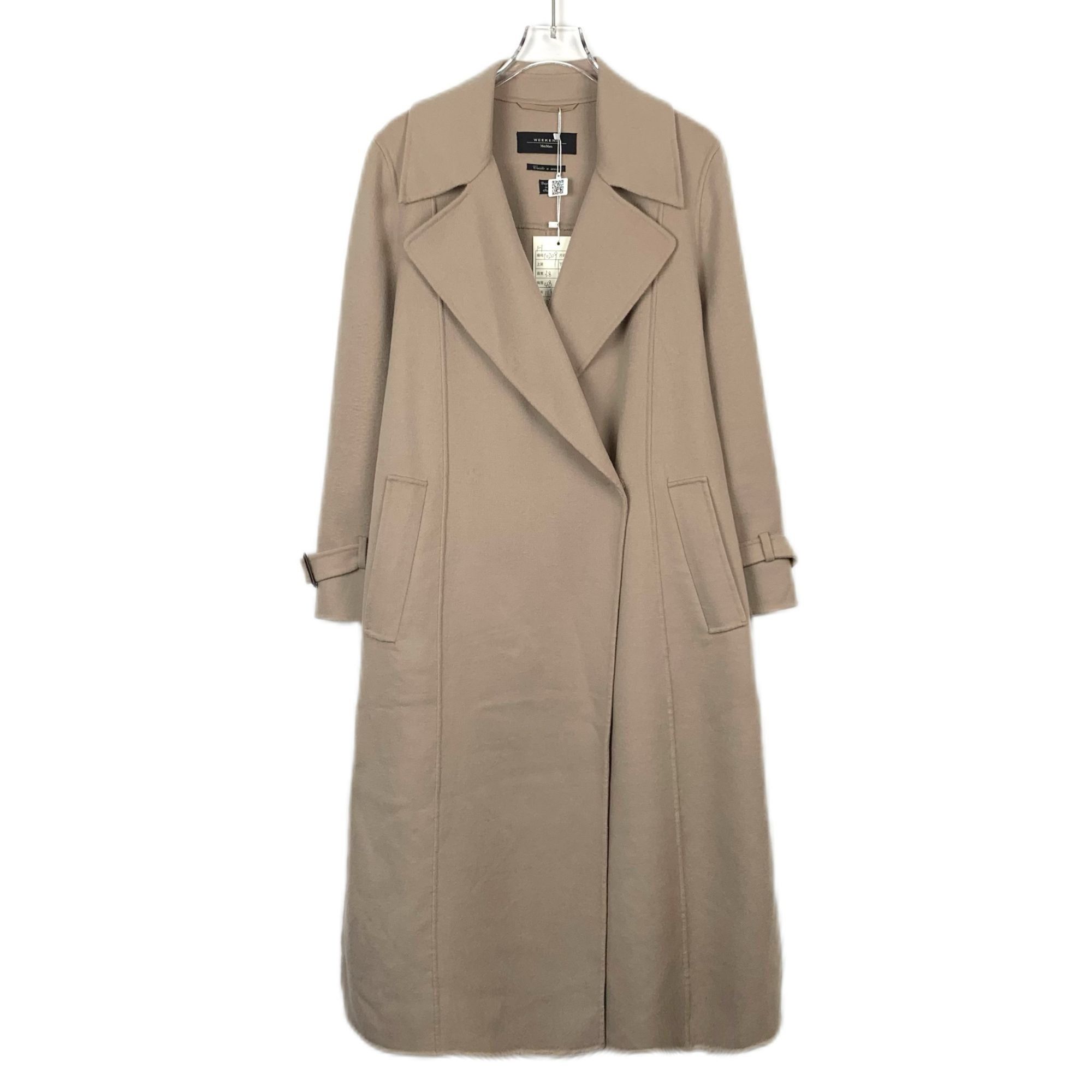 Max Mara Weekend Maxmara Khaki Wool Coat With Belt (Size 36) in Beige, Women's (Size XS)