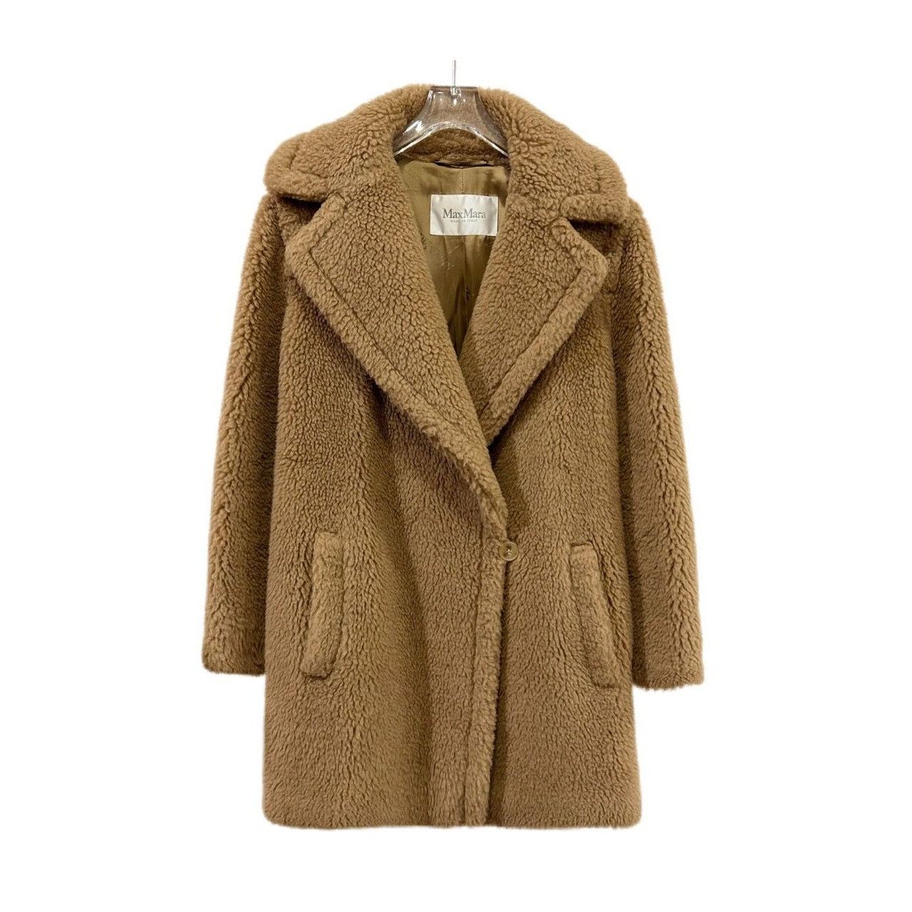 Max Mara Womens Camel Teddy Coat Size 6 Wool & Silk Blend