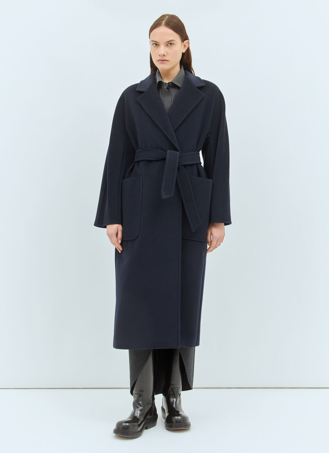 Max Mara Wool And Cashmere Robe Coat - Woman Coats Blue It - 36