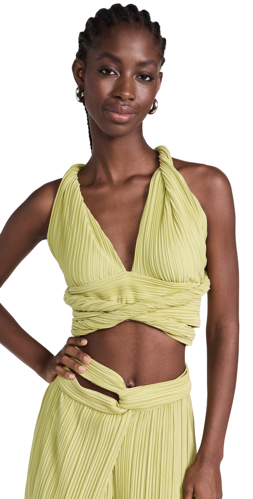 Maylé Vásquez Salome Wrap Around Crop Top Green L