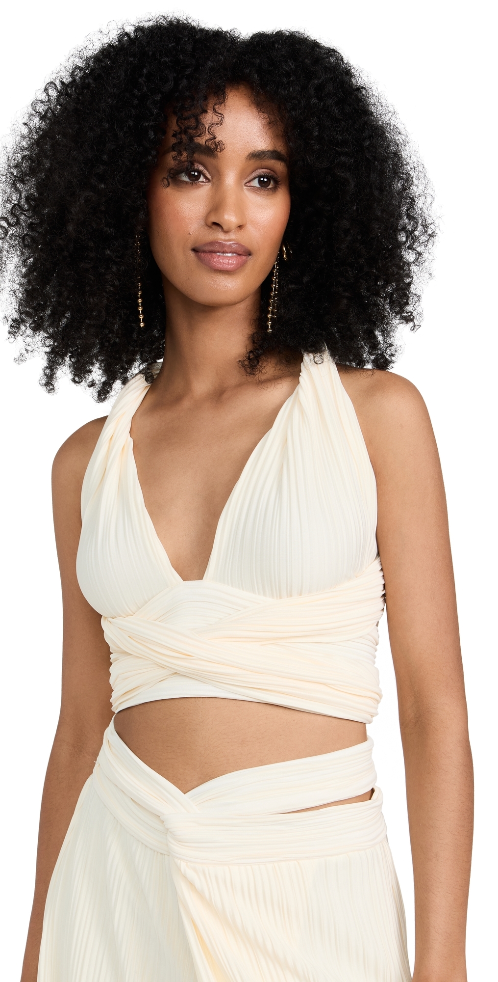 Maylé Vásquez Salome Wrap Around Crop Top Off White S