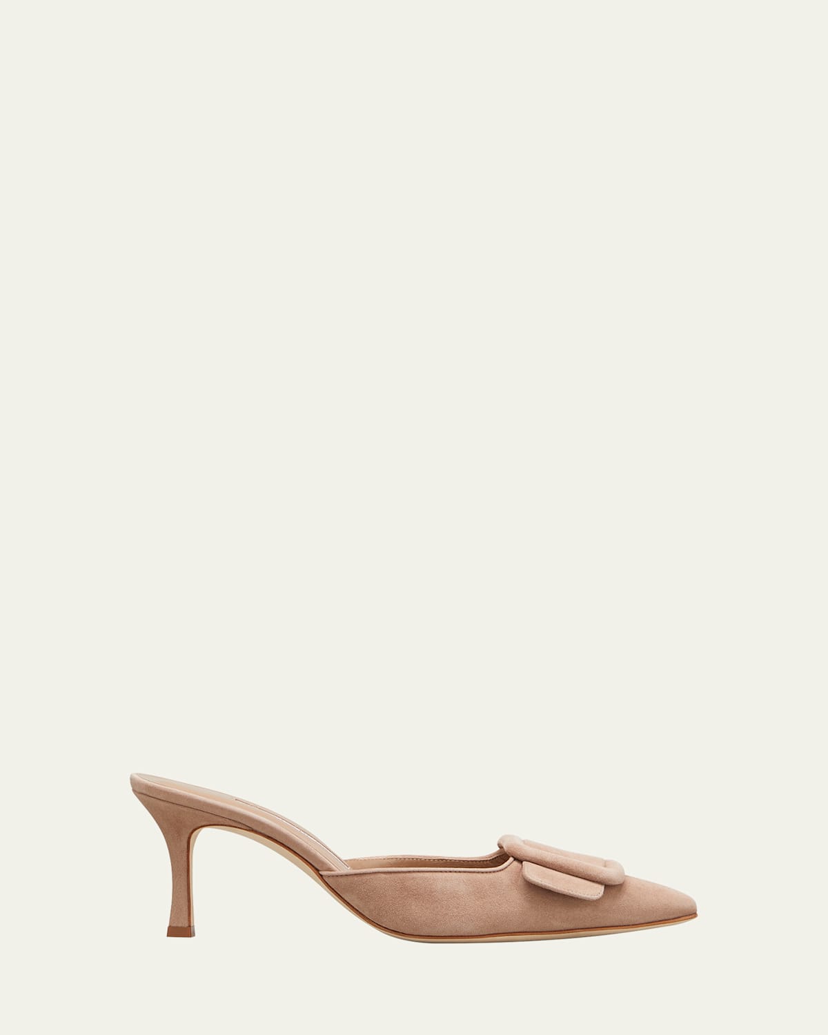 Maysale Suede Buckle Mid-Heel 70mm Mules