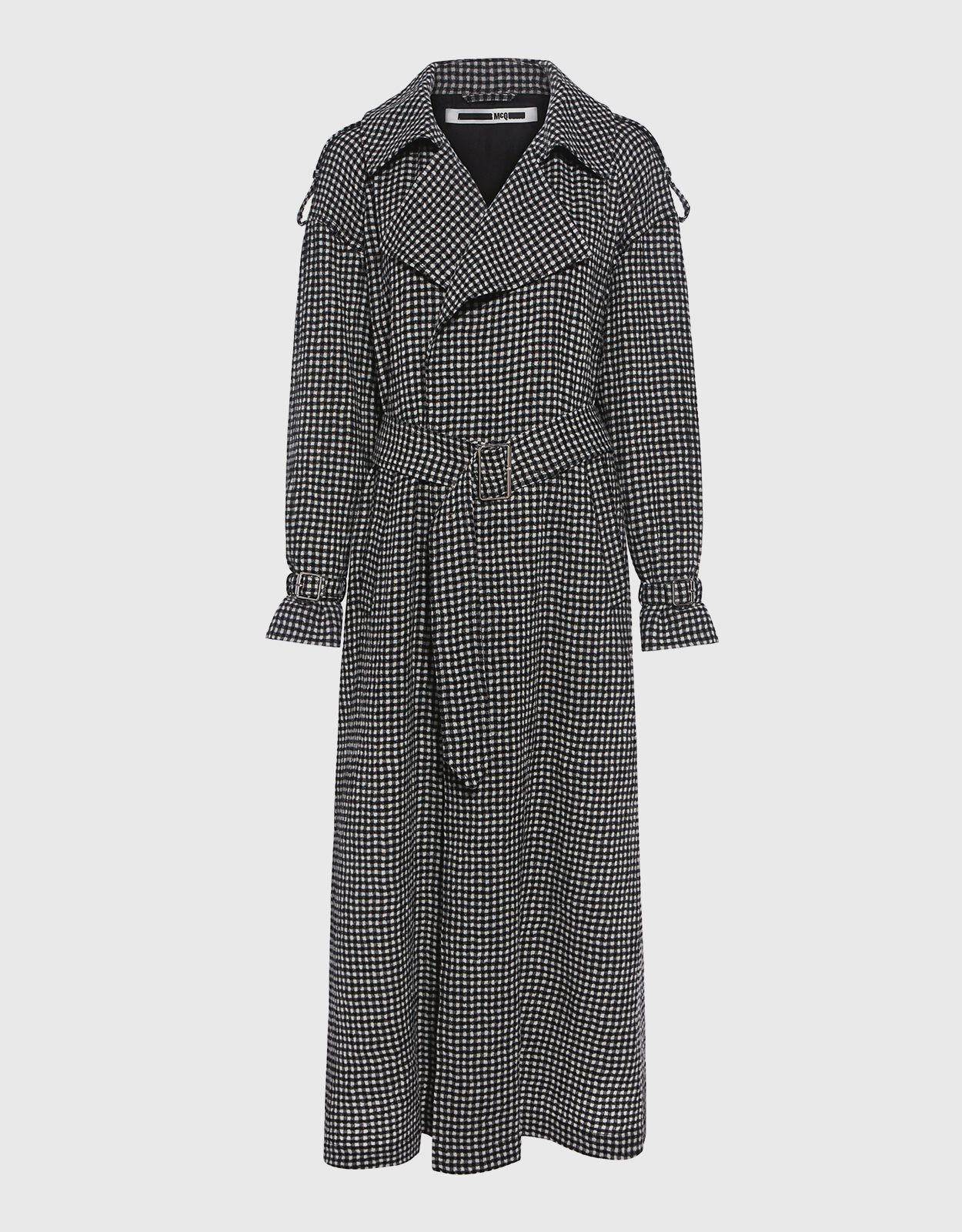 McQ Alexander McQueen Gingham Belted Trench Coat - 34