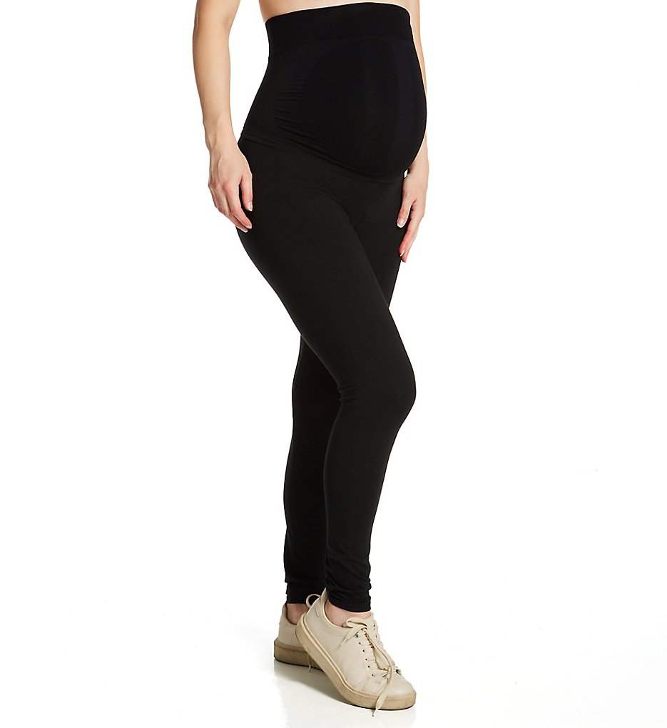 MeMoi Women's Cotton Maternity Leggings in Black | Size Large | HerRoom.com