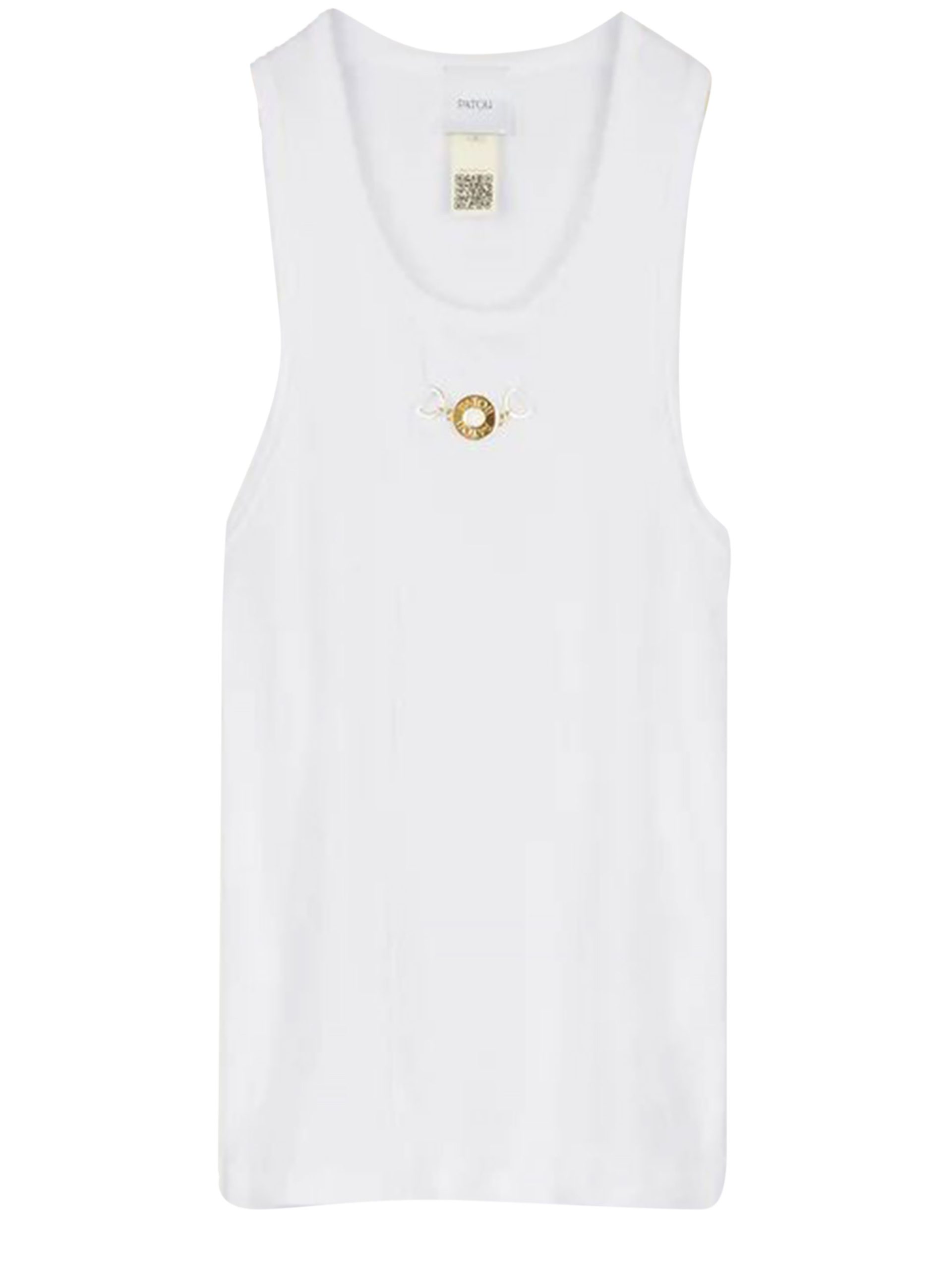 Medallionembellished cotton tank top