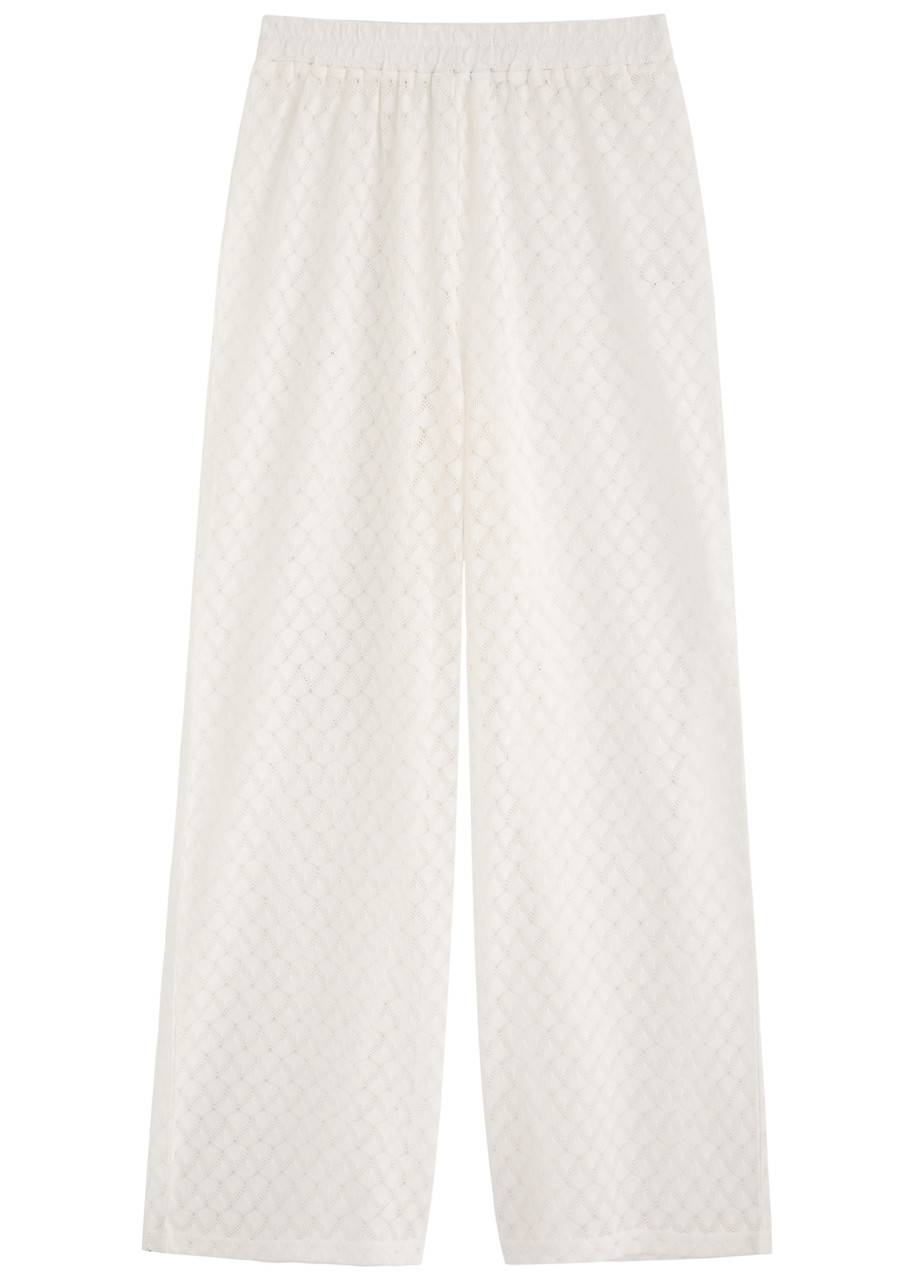 Melissa Odabash Adi Wide-leg Open-knit Trousers - White - L (UK14 / L)