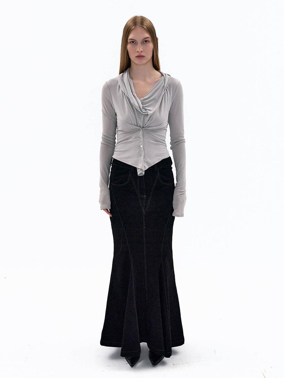 Mermaid Cargo Maxi Skirt [Vintage Black]