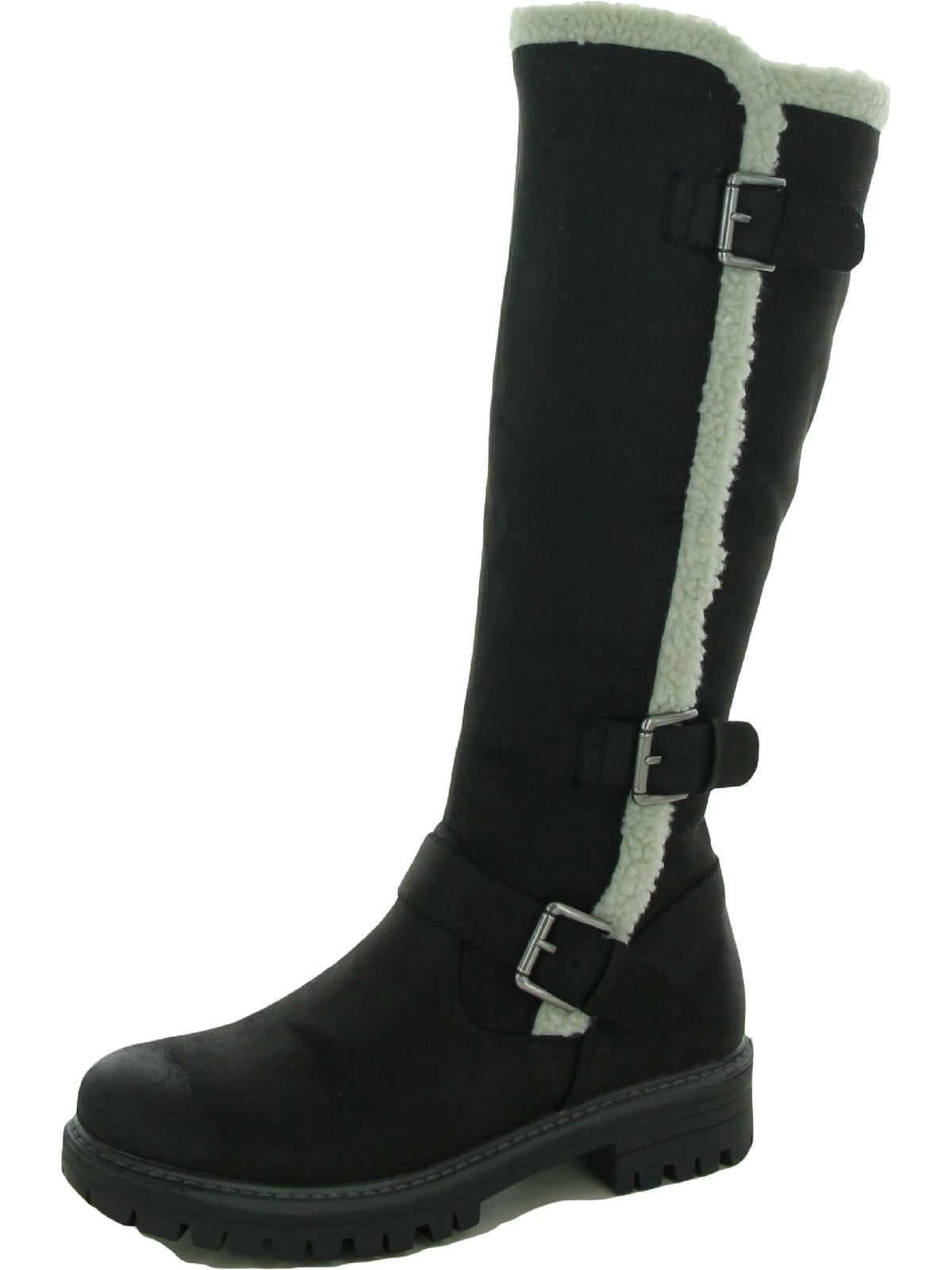 Merritt Womens Microfiber Faux Fur Knee-High Boots