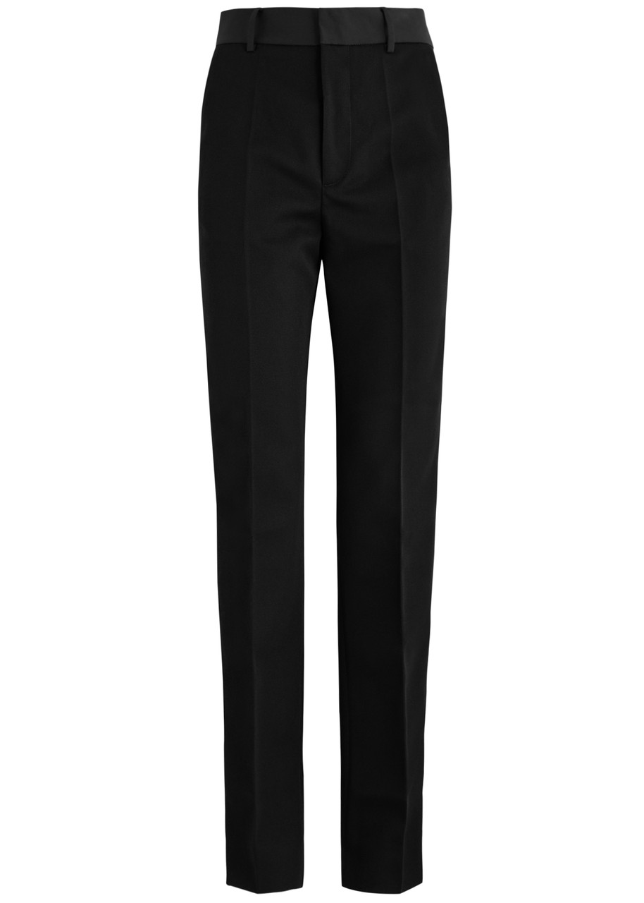 Meryll Rogge Panelled Straight-leg Wool Trousers - Black And White - 34 (UK6 /xS)