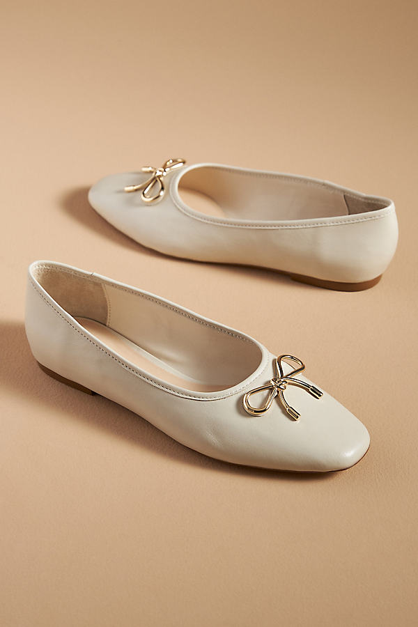 Metal Bow Ballet Flats