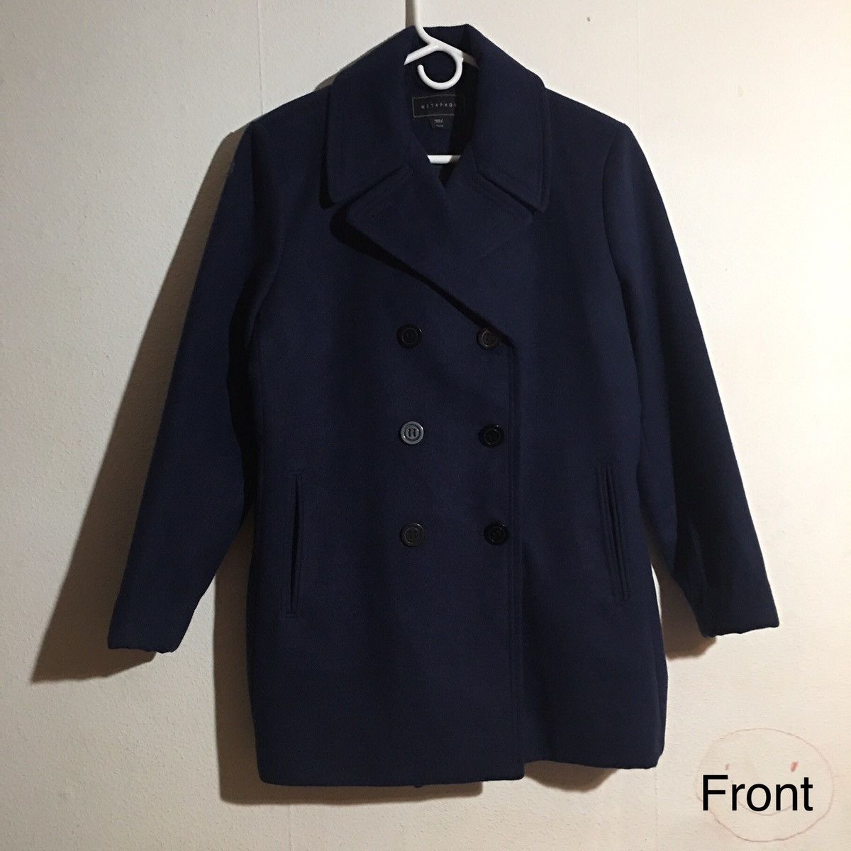 Metaphor Navy Like New Pea Coat: Size Xl, Women's