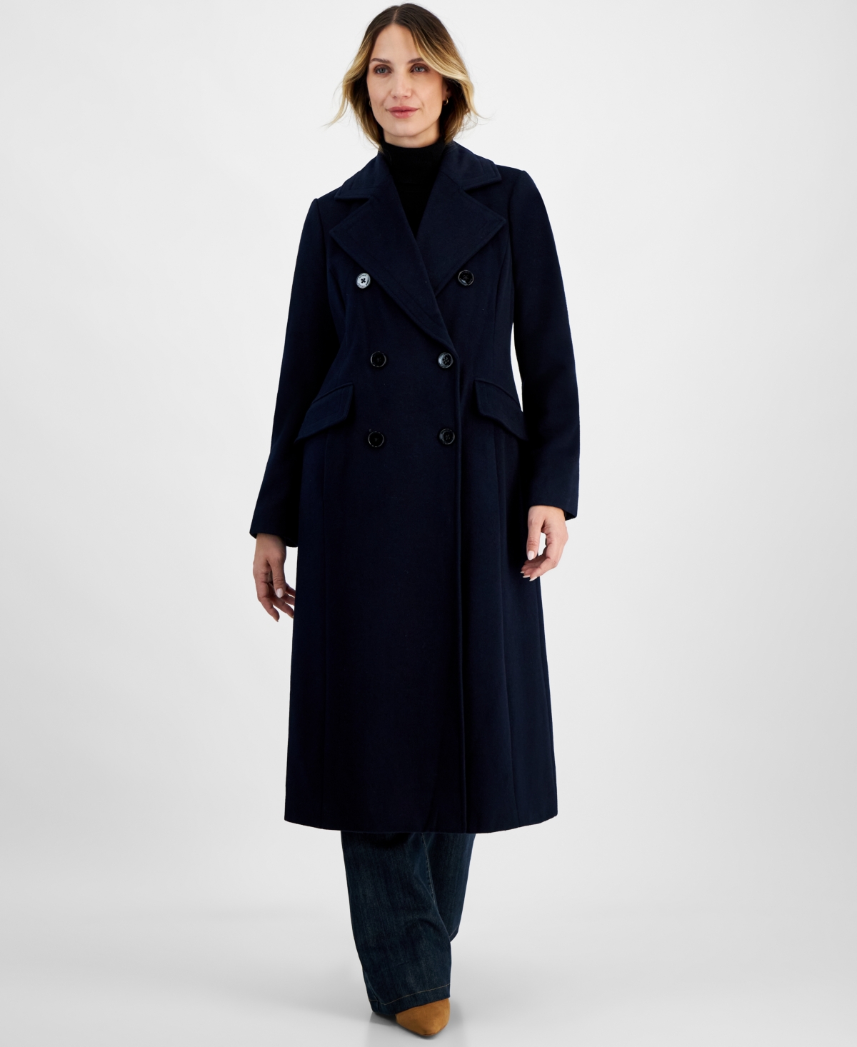 Michael Michael Kors Women's Double-Breasted Maxi Coat - Admiral