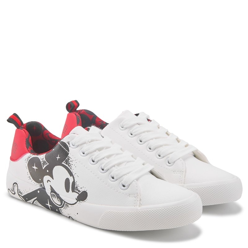 Mickey Mouse Women's Disney Mickey Mouse Court Shoes (White/Red) - Size 10.0 M