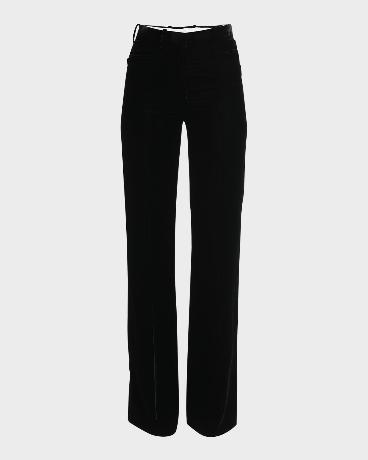 Mid-Rise Viscose Velvet Bootcut Pants