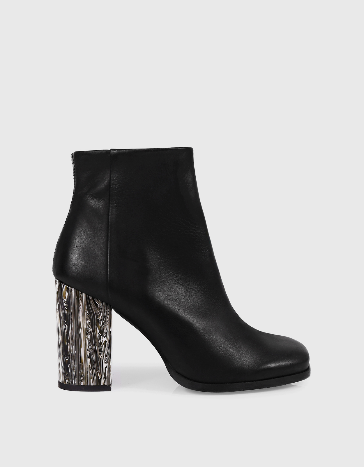 Miista Ali Black Bone High-Heeled Ankle Boots - 36