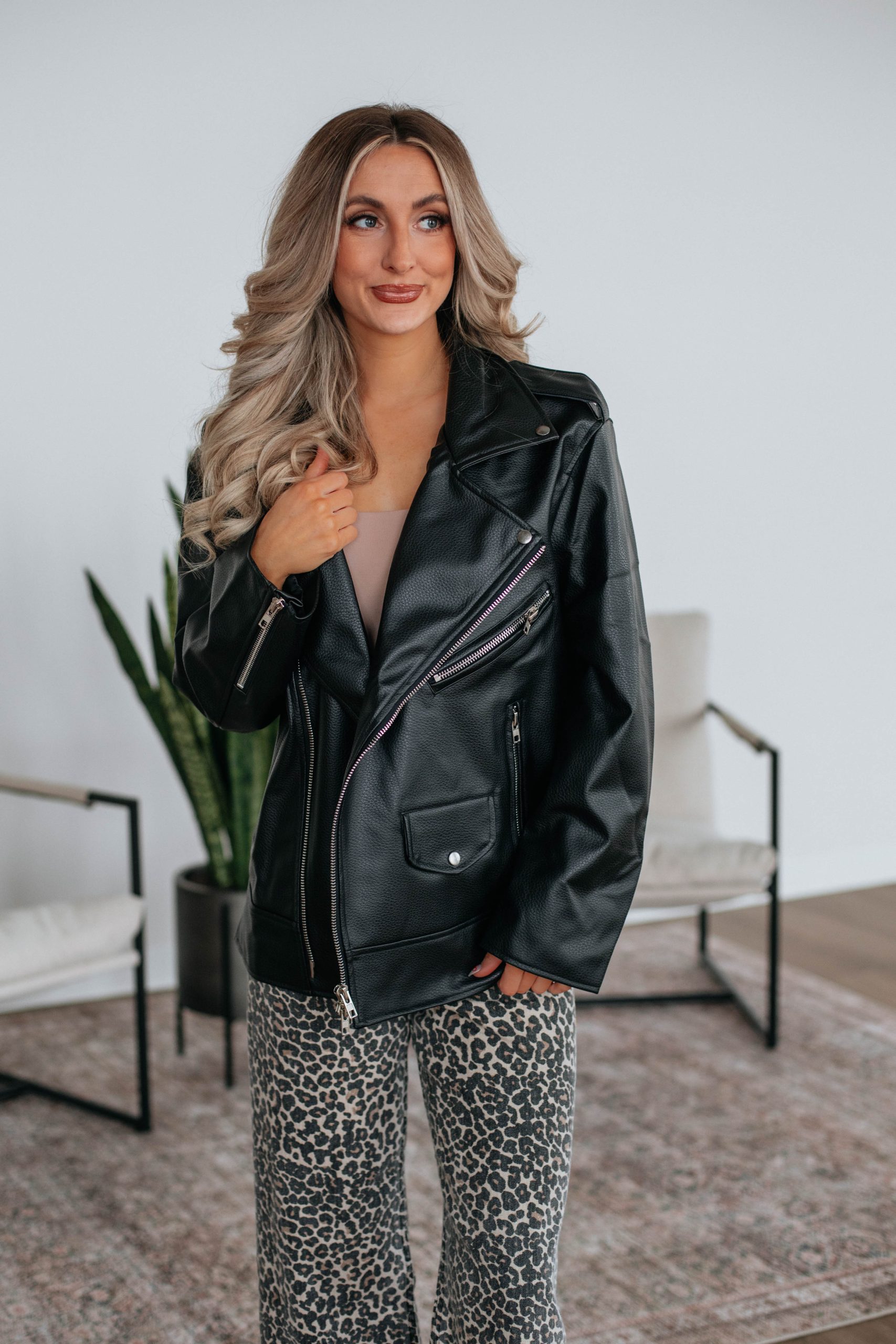 Milana Oversized Leather Jacket