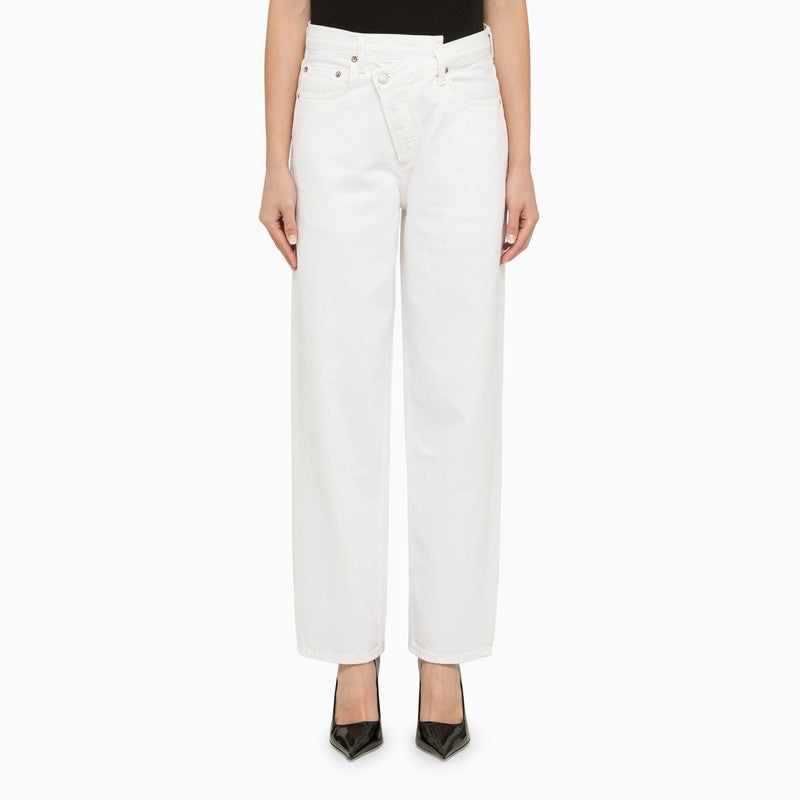 Milk White Denim Deconstructed Jeans