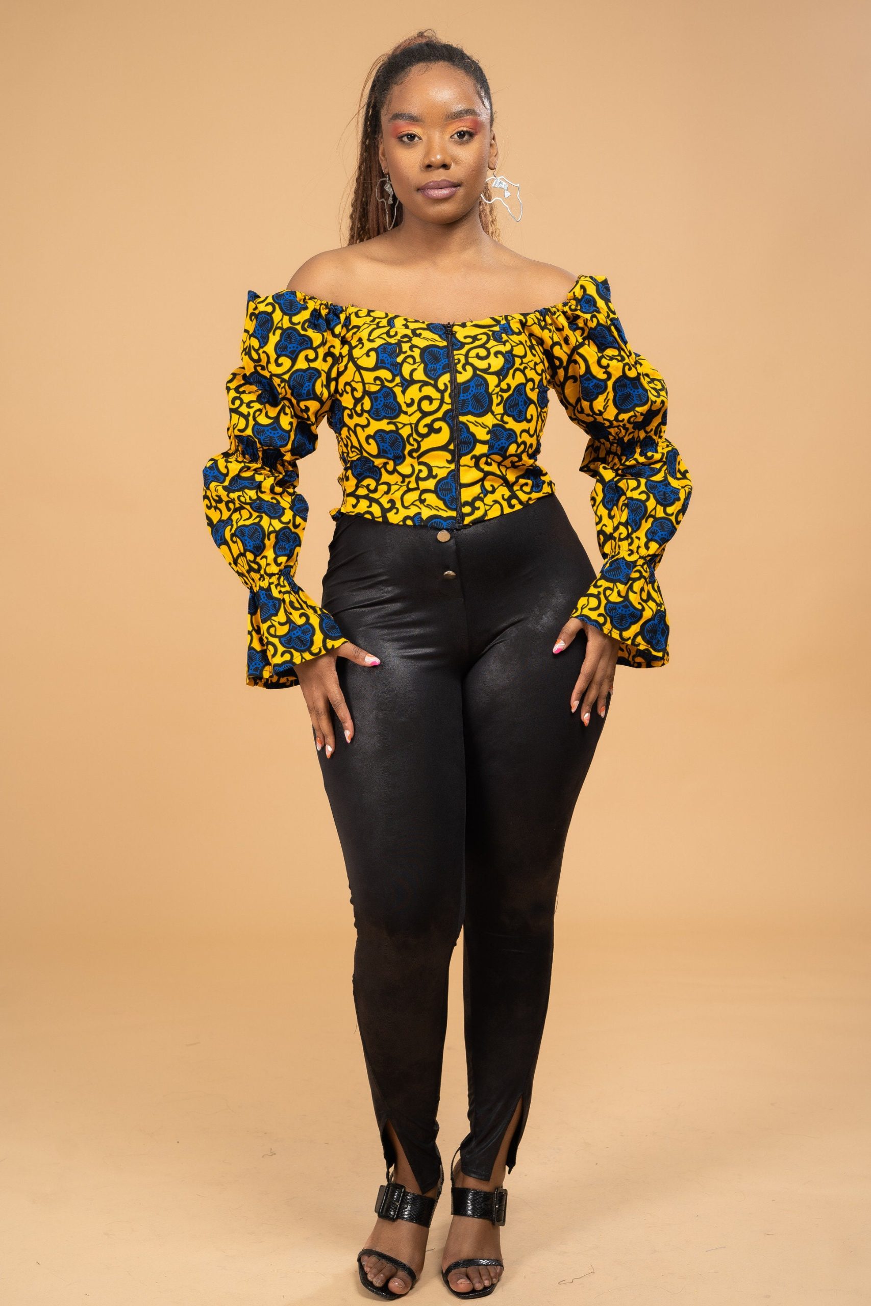 Millie Ankara Crop Top, African Print Peplum Ankara Blouse