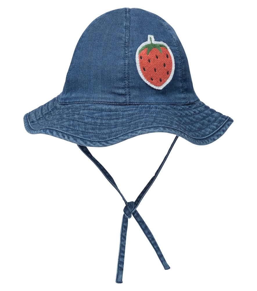 Mini Rodini Strawberry denim bucket hat