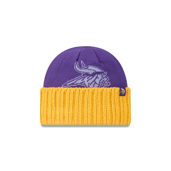 Minnesota Vikings New Era Oversized Logo Beanie One Size Purple