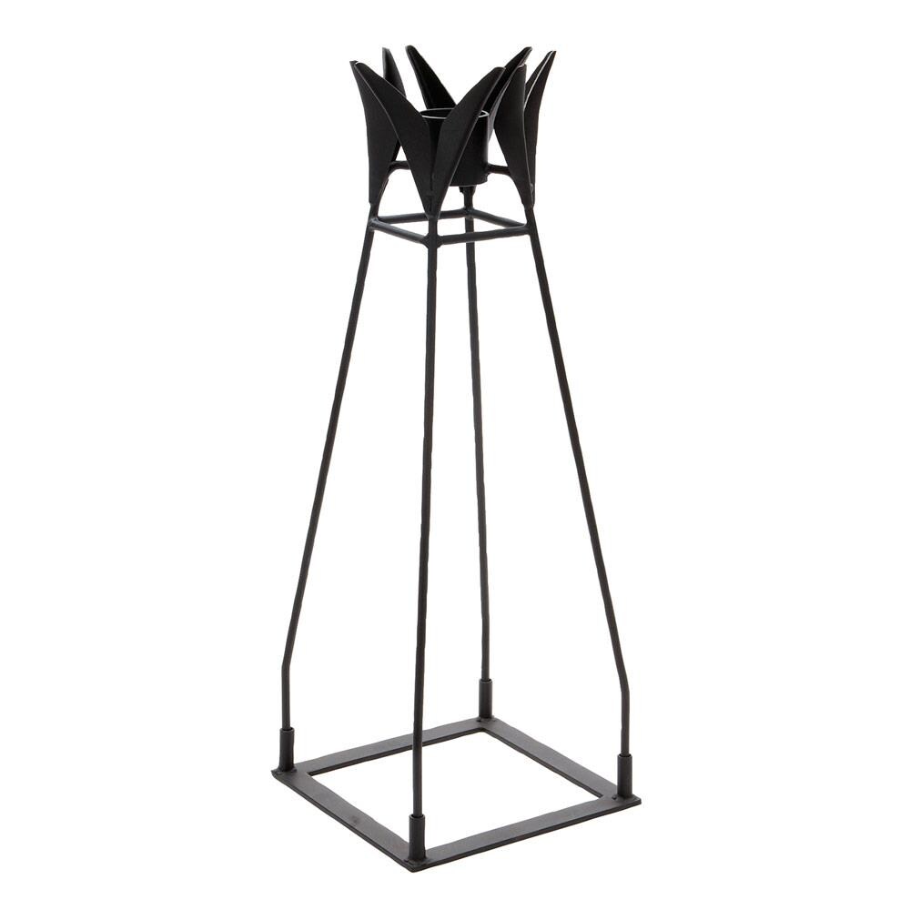 Minuteman International 33-in H x 12-in W Black Powder Coat Indoor/Outdoor Square Wrought Iron Plant Stand | GBS-04