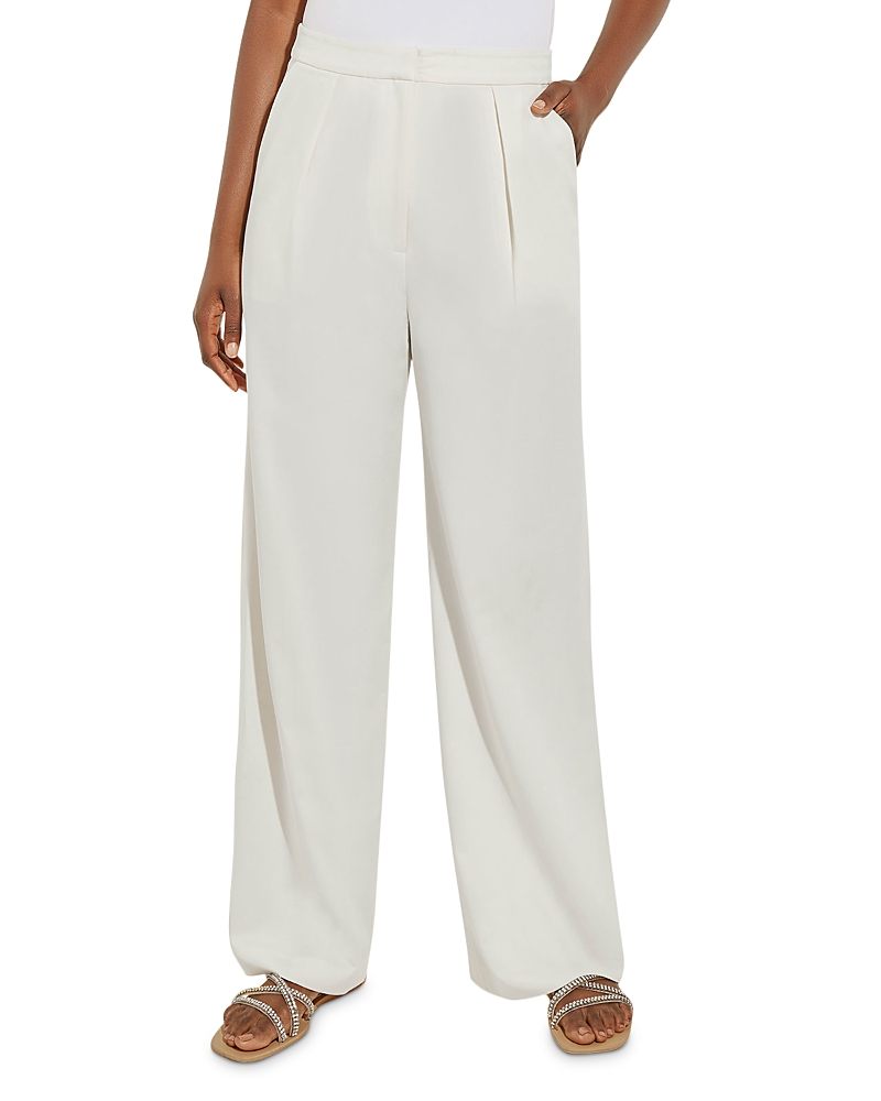 Misook Tailored Wide-Leg Stretch Twill Pant