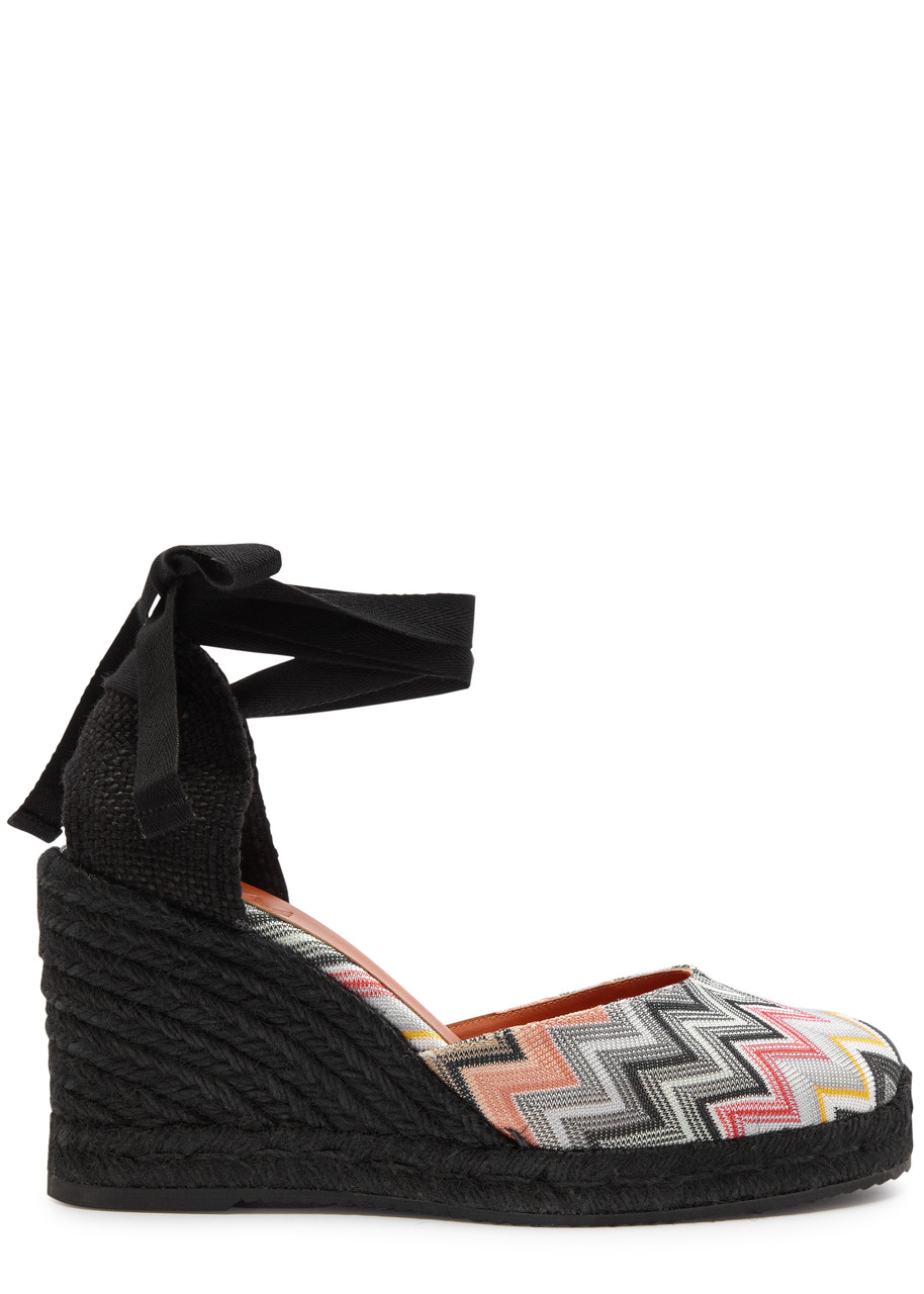 Missoni Eva 80 Zigzag Wedge Espadrilles - Black - 40 (IT40 / UK7)