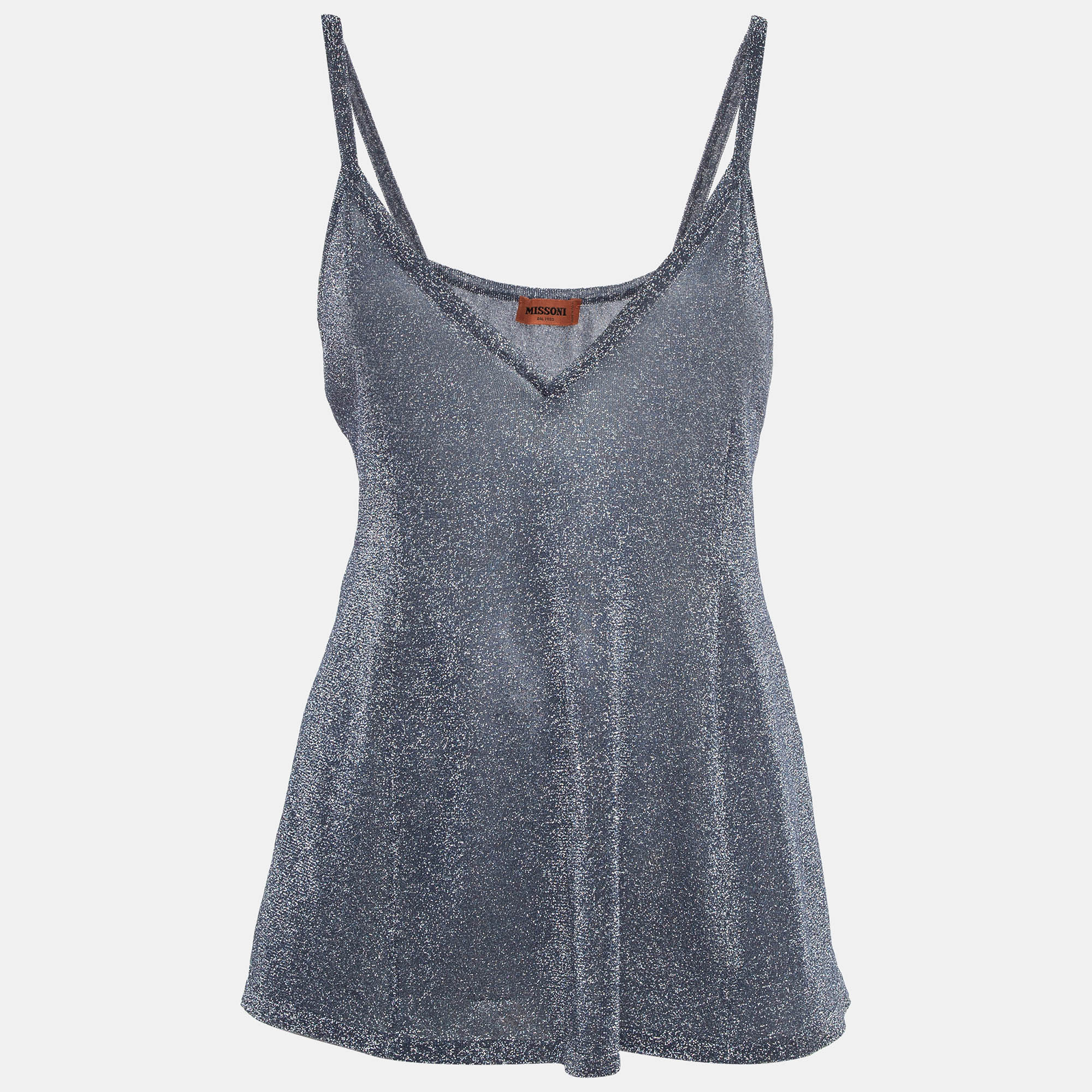 Missoni Metallic Blue V-Neck Camisole L