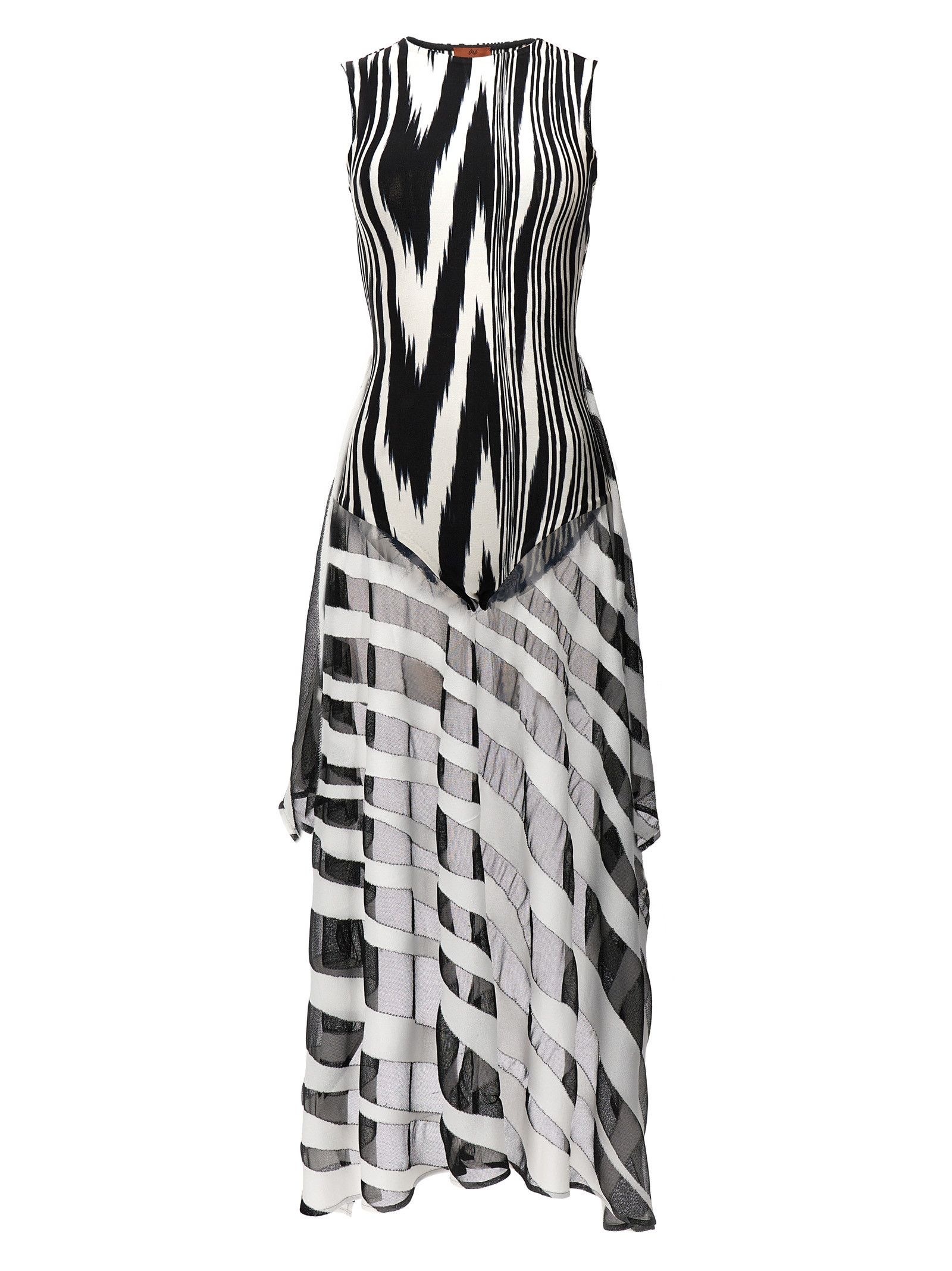 Missoni Tray Patterned Bodysuit in White/Black, Women's