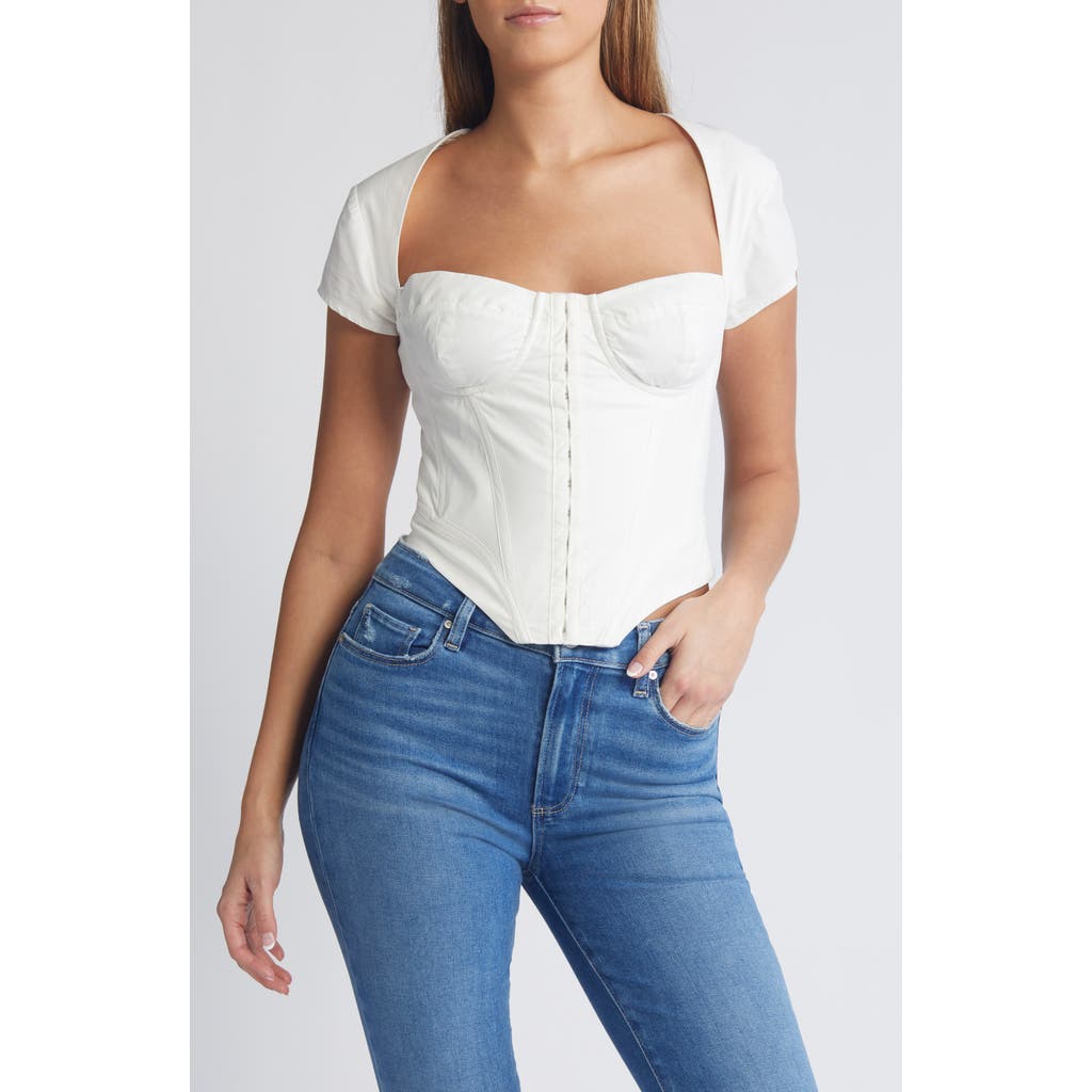 Mistress Rocks Structured Corset Top in White at Nordstrom, Size X-Small D