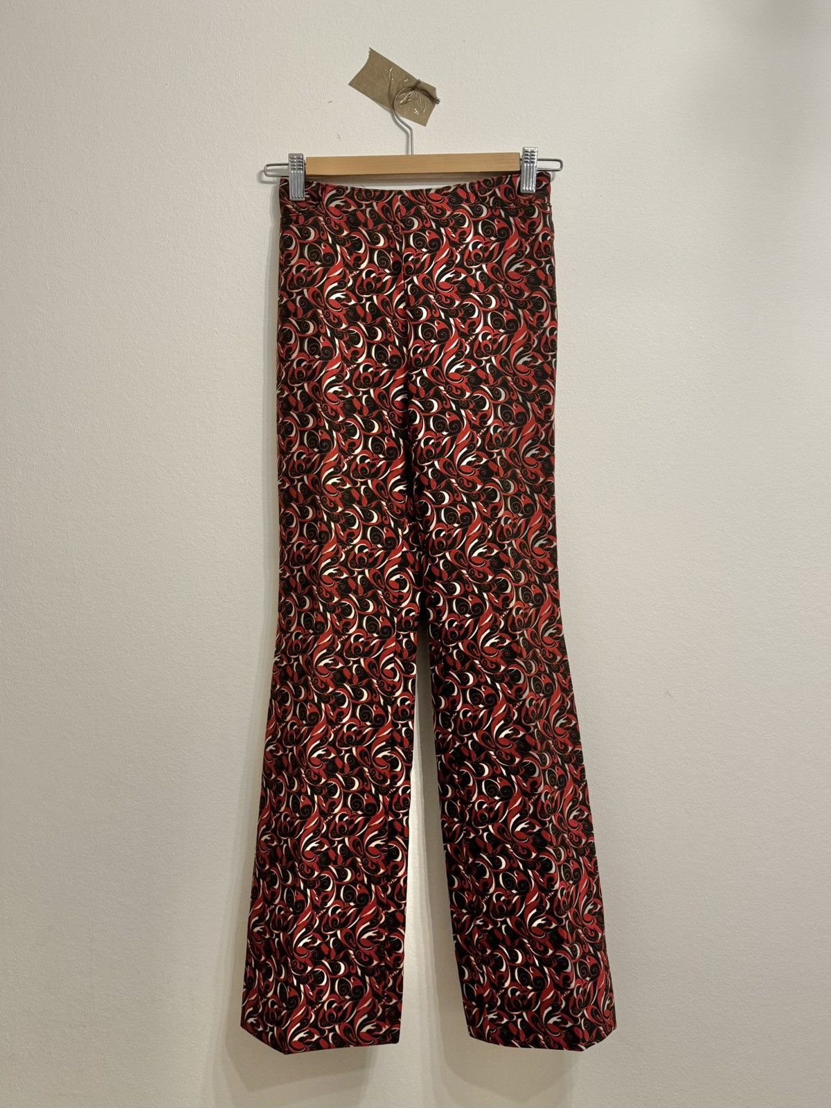 Miu Miu Fw2000 Abstract Floral Print Flared Pants, Women's (Size 24)