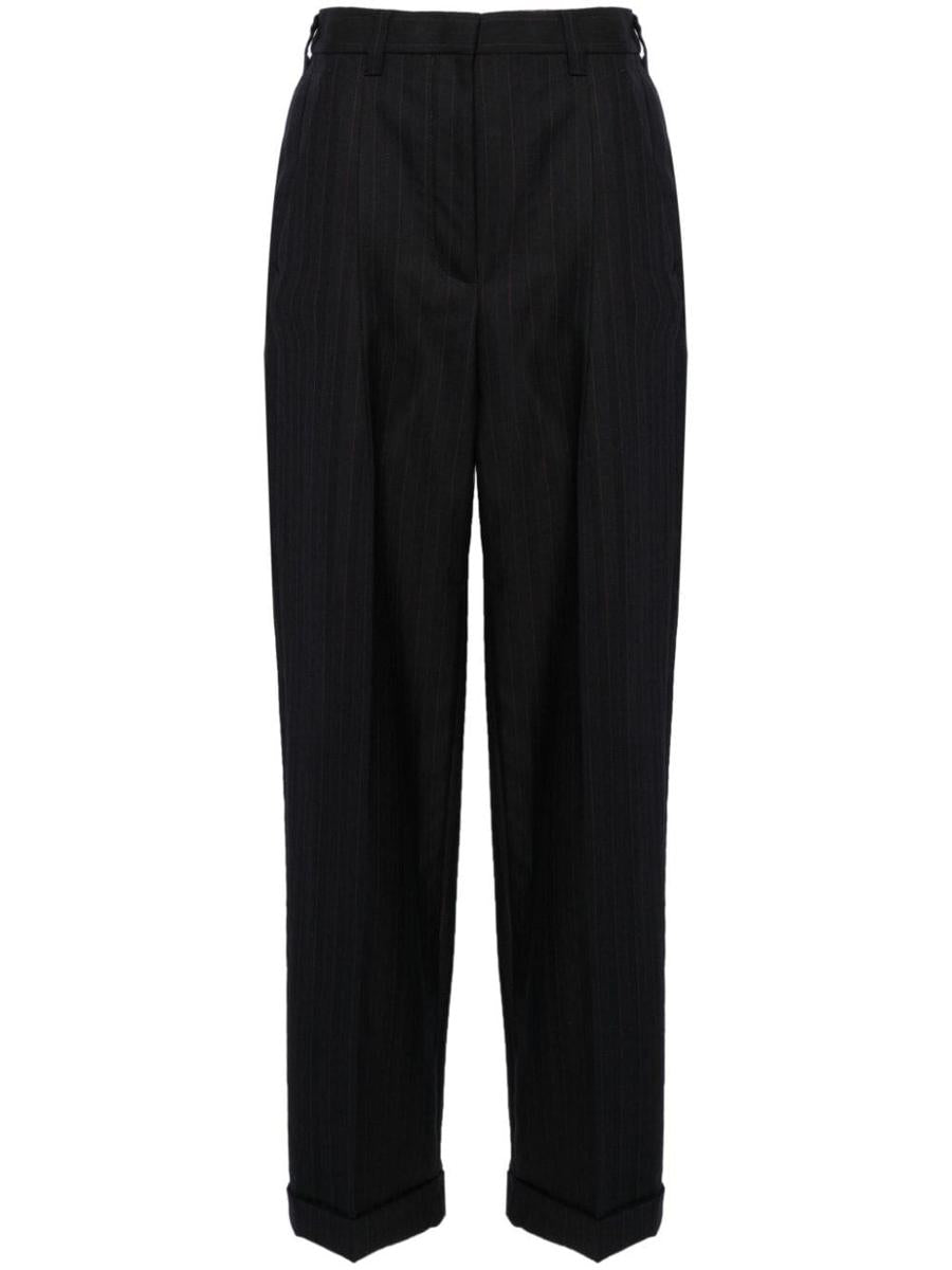 Miu Miu High-Waisted Pinstripe Tailored Trousers