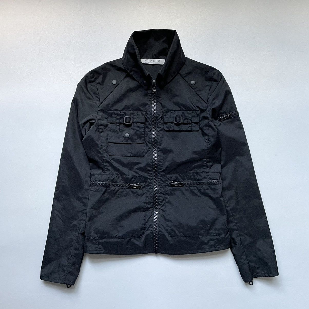 Miu Miu x Prada Black Nylon Utility Jacket, Women's (Size Small)