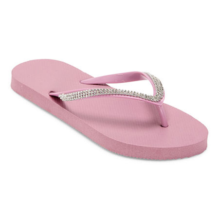 Mixit Womens Rhinestone Zori Flip-Flops, 11/12, Pink