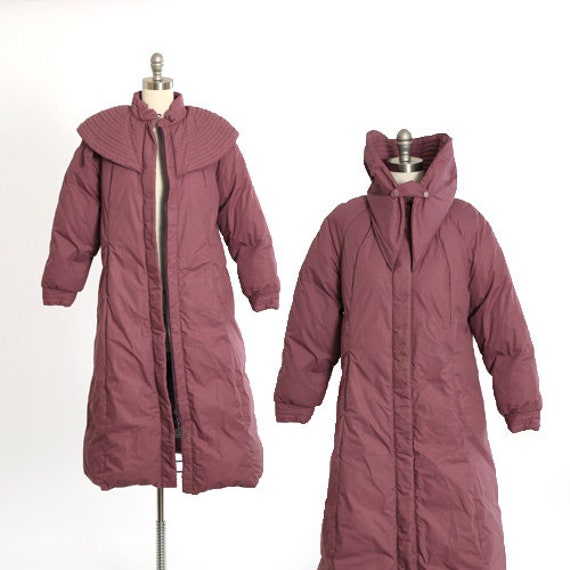 Miya & Yoshi Puffer Parka | Vintage 90S Purple Quilted Down Coat Jacket